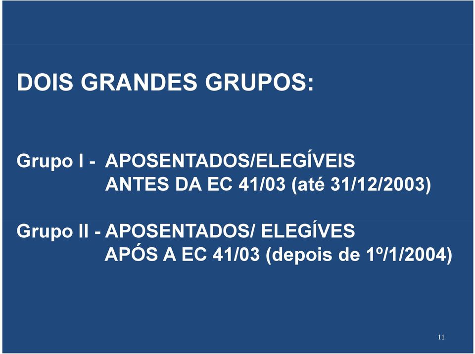 (até 31/12/2003) Grupo II - APOSENTADOS/