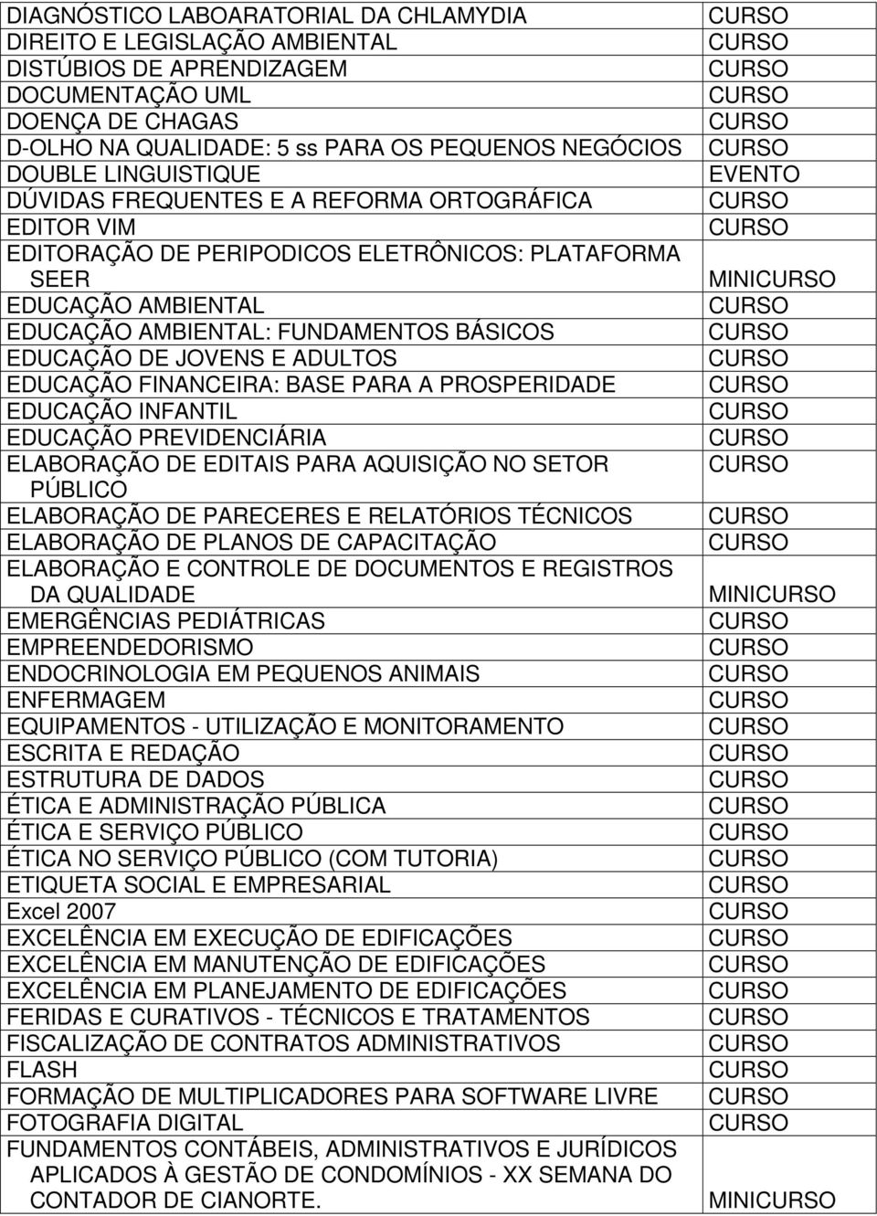 E ADULTOS EDUCAÇÃO FINANCEIRA: BASE PARA A PROSPERIDADE EDUCAÇÃO INFANTIL EDUCAÇÃO PREVIDENCIÁRIA ELABORAÇÃO DE EDITAIS PARA AQUISIÇÃO NO SETOR PÚBLICO ELABORAÇÃO DE PARECERES E RELATÓRIOS TÉCNICOS