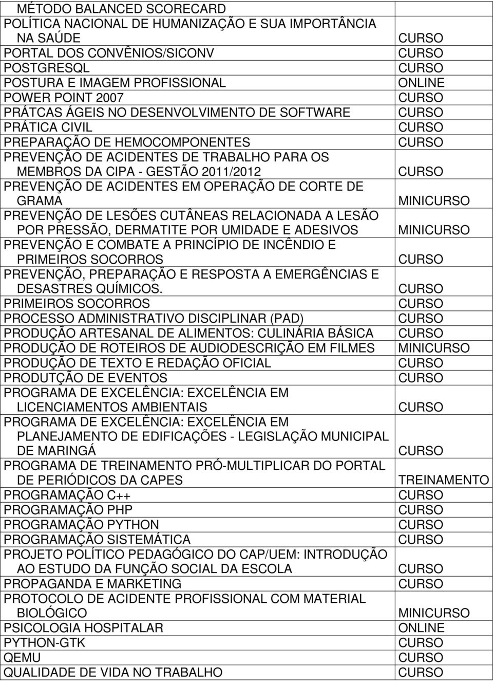 GRAMA PREVENÇÃO DE LESÕES CUTÂNEAS RELACIONADA A LESÃO POR PRESSÃO, DERMATITE POR UMIDADE E ADESIVOS PREVENÇÃO E COMBATE A PRINCÍPIO DE INCÊNDIO E PRIMEIROS SOCORROS PREVENÇÃO, PREPARAÇÃO E RESPOSTA