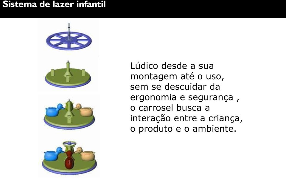 ergonomia e segurança, o carrosel busca a