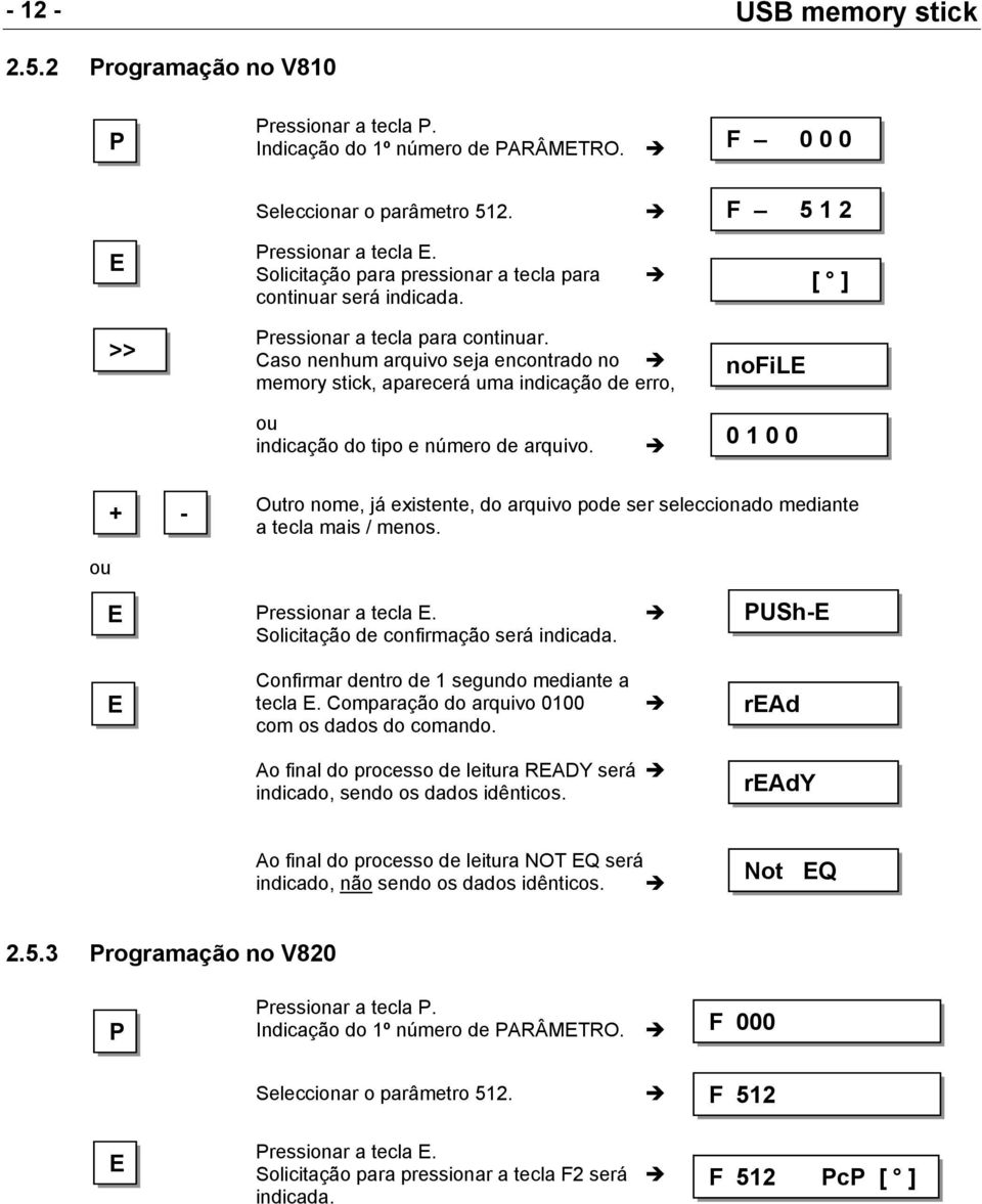 Caso nenhum arquivo seja encontrado no memory stick, aparecerá uma indicação de erro, nofil indicação do tipo e número de arquivo. 0 1 0 0 ressionar a tecla.