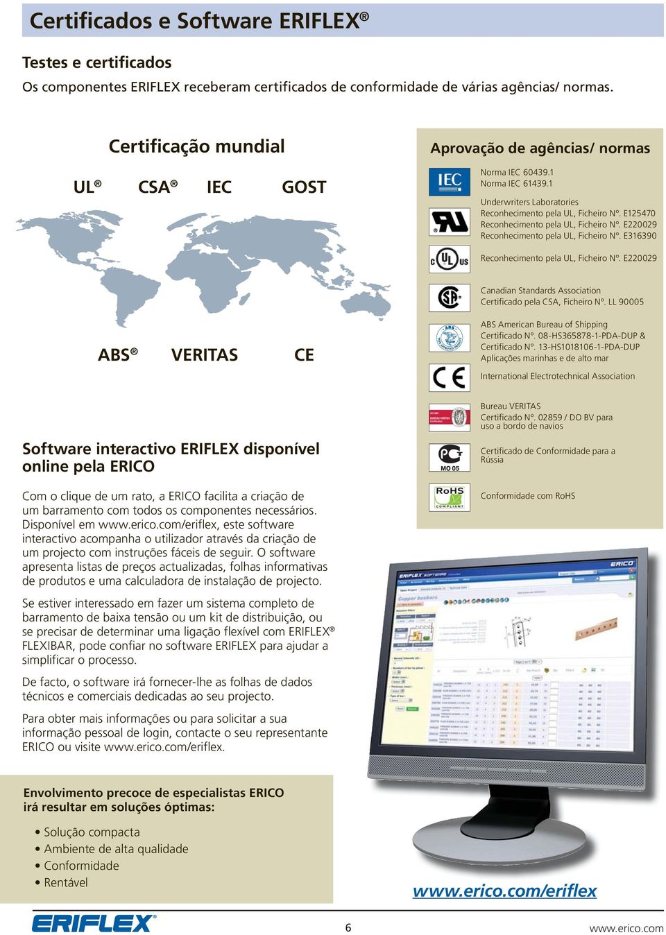 E125470 Reconhecimento pela UL, Ficheiro Nº. E220029 Reconhecimento pela UL, Ficheiro Nº. E316390 Reconhecimento pela UL, Ficheiro Nº.