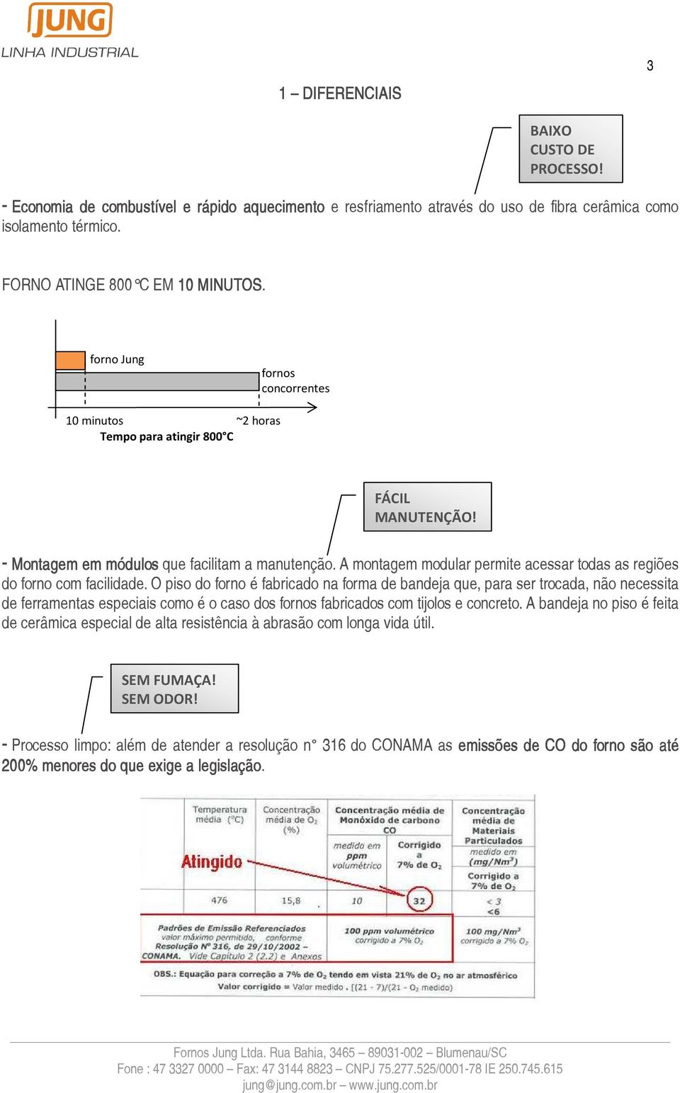 A montagem modular permite acessar todas as regiões do forno com facilidade.