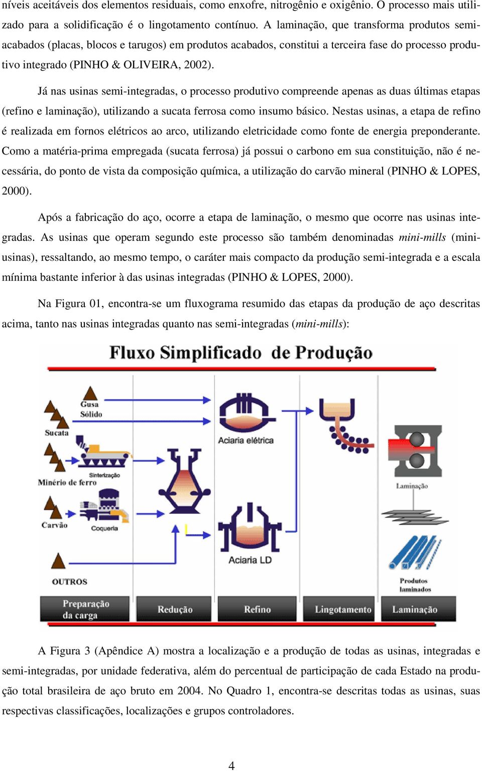 Já nas usinas semi-integradas, o processo produtivo compreende apenas as duas últimas etapas (refino e laminação), utilizando a sucata ferrosa como insumo básico.