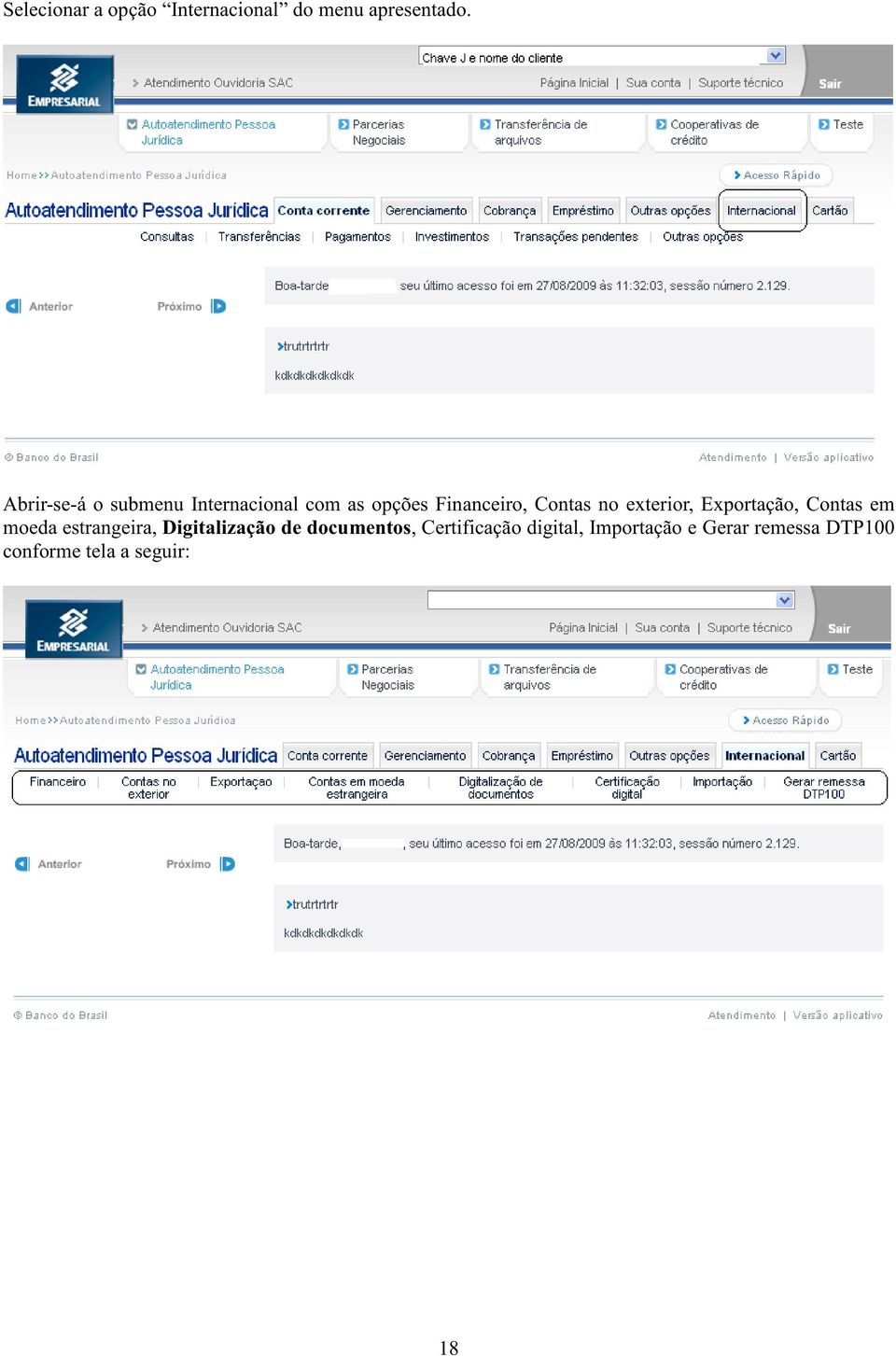 exterior, Exportação, Contas em moeda estrangeira, Digitalização de