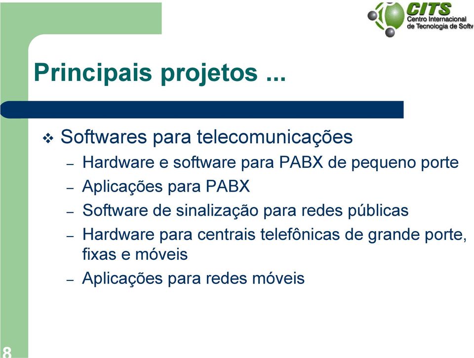 de pequeno porte Aplicações para PABX Software de sinalização