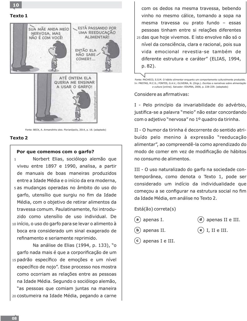 In: FREITAS, M.C.S.; FONTES, G.A.V.; OLIVEIRA, N. (Orgs.). Esrits nrrtivs sor limntção ultur [onlin]. Slvor: EDUFBA, 2008, p. 228-229.