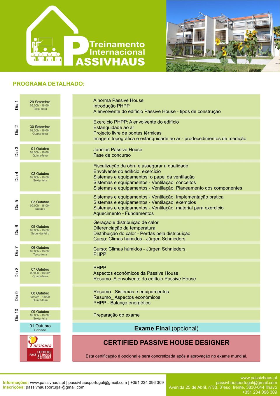 Projecto livre de pontes térmicas Imagem topográfica e estanquidade ao ar - prodecedimentos de medição Janelas Passive House Fase de concurso Fiscalização da obra e assegurar a qualidade Envolvente