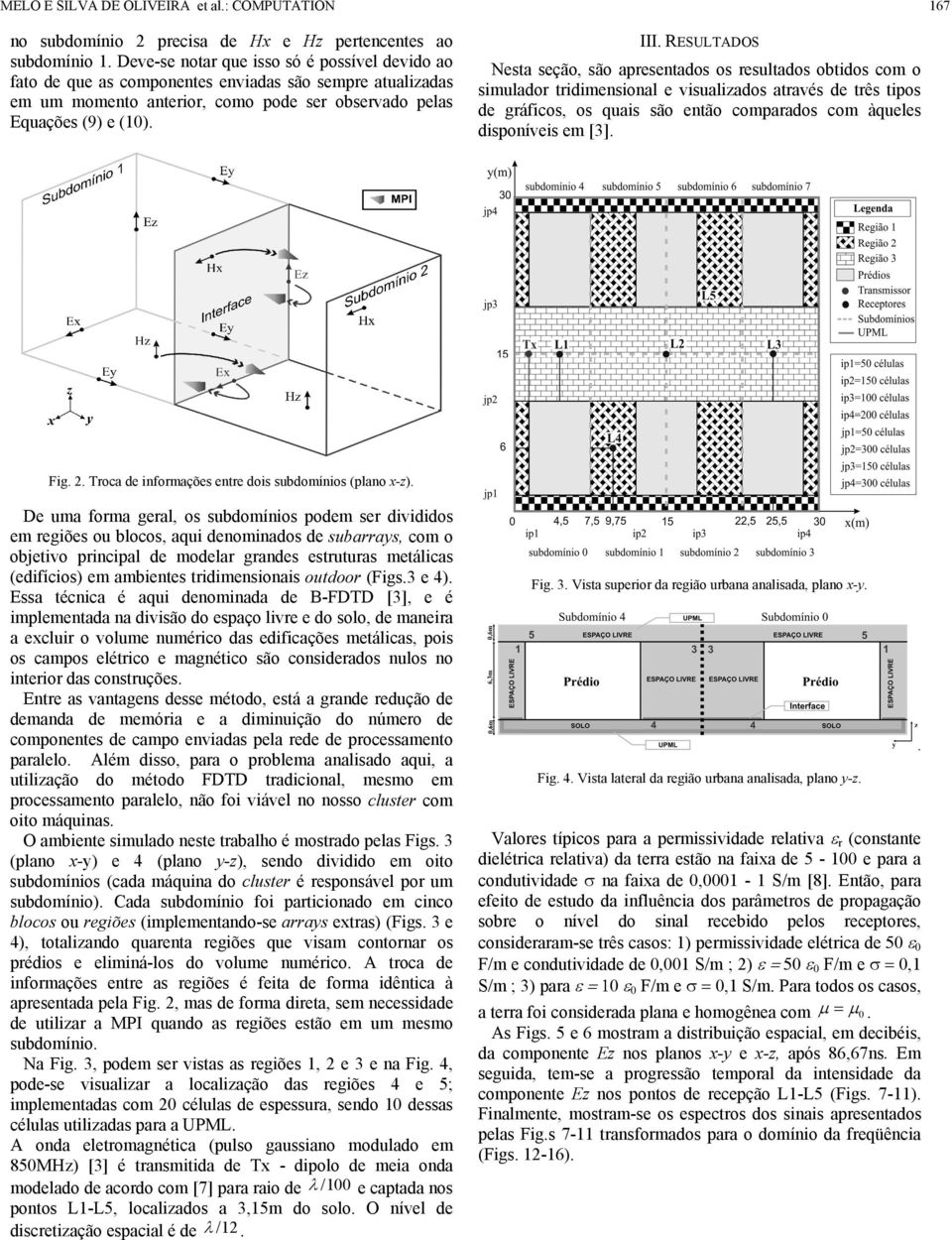 RESULTADOS Nesta seção, são apesetados os esultados obtidos com o simulado tidimesioal e visualizados atavés de tês tipos de gáficos, os quais são etão compaados com àqueles dispoíveis em [3]. Fig.