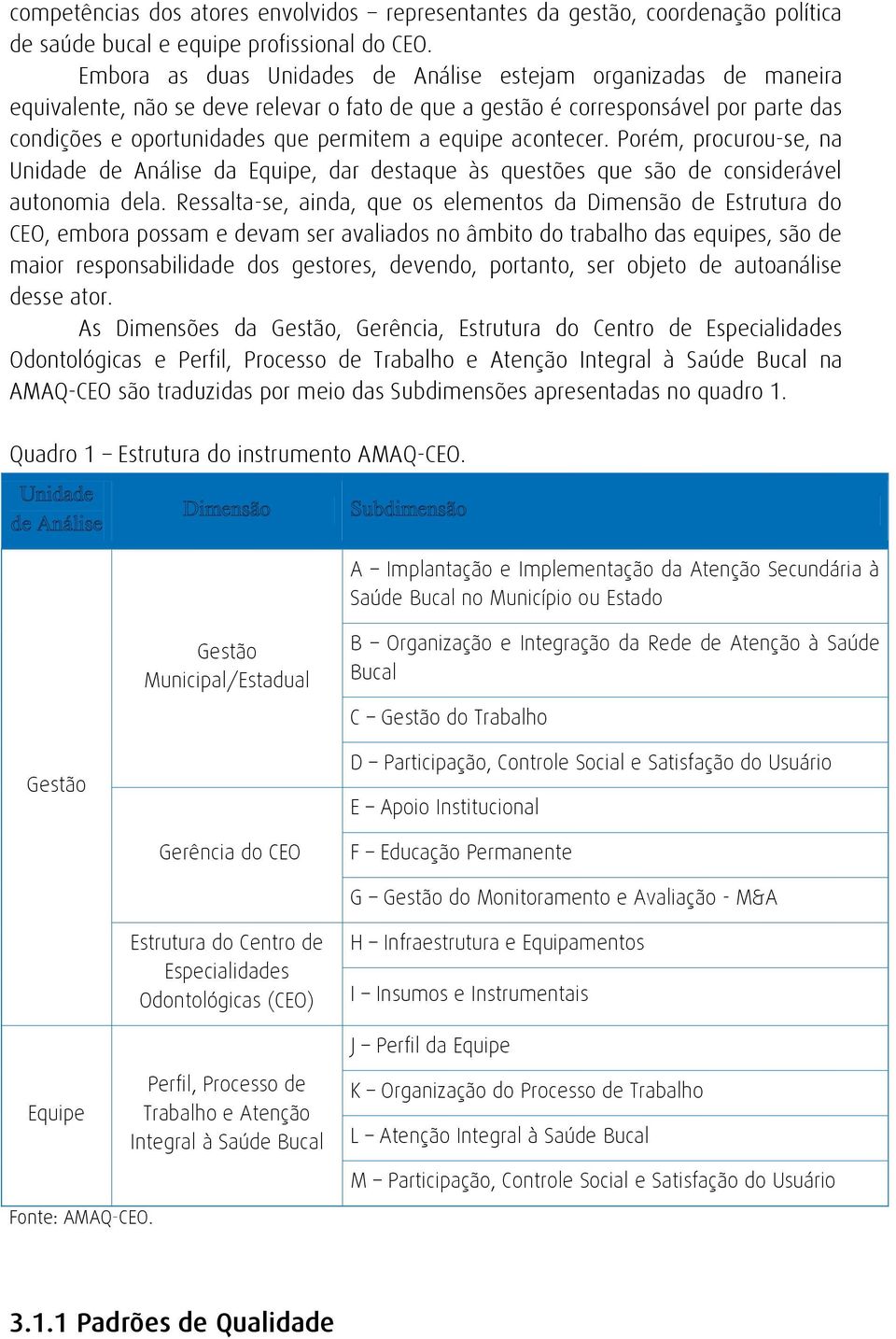 equipe acontecer. Porém, procurou-se, na Unidade de Análise da Equipe, dar destaque às questões que são de considerável autonomia dela.