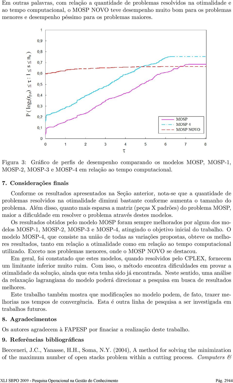 Considerações finais Conforme os resultados apresentados na Seção anterior, nota-se que a quantidade de problemas resolvidos na otimalidade diminui bastante conforme aumenta o tamanho do problema.