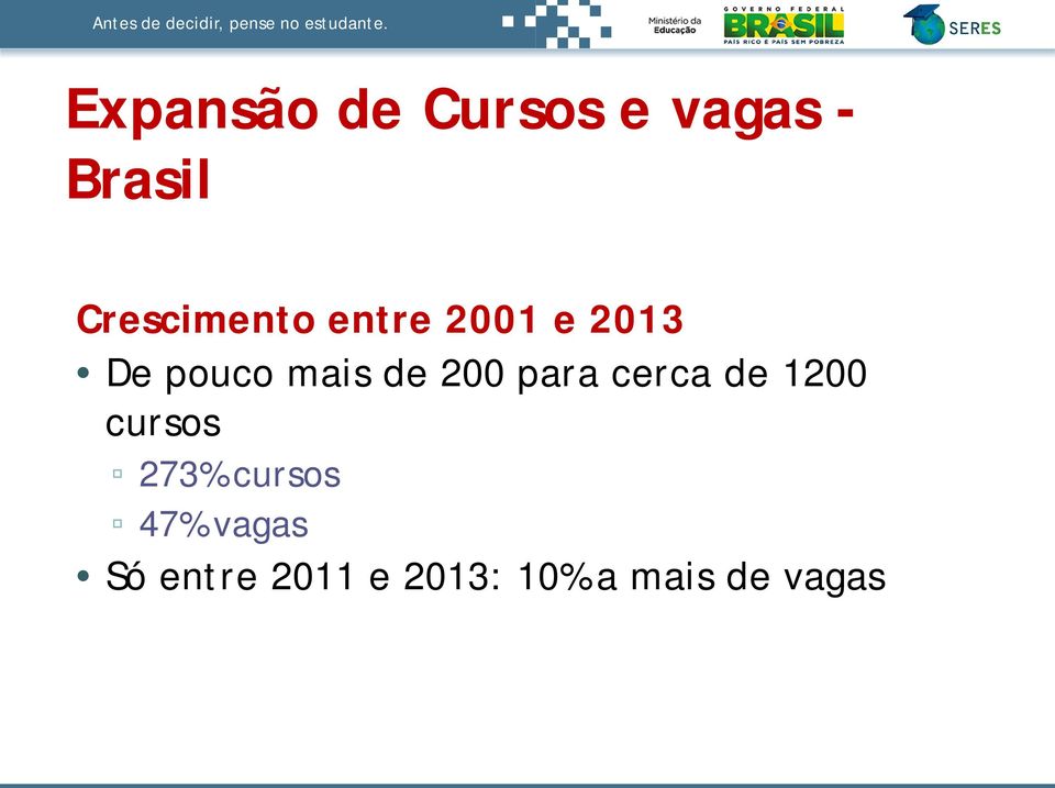 de 200 para cerca de 1200 cursos 273%