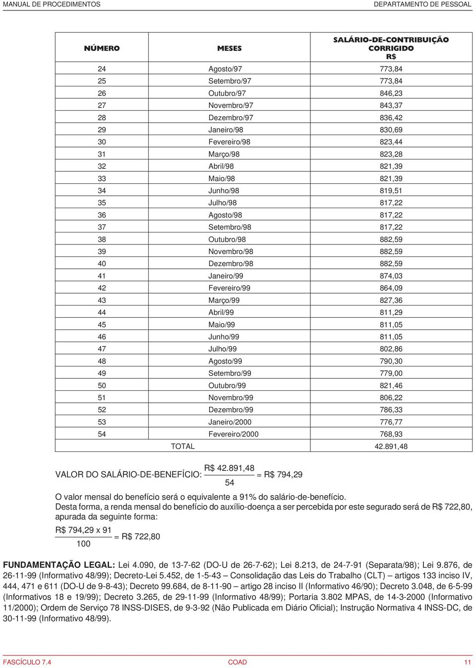 Dezembro/98 882,59 41 Janeiro/99 874,03 42 Fevereiro/99 864,09 43 Março/99 827,36 44 Abril/99 811,29 45 Maio/99 811,05 46 Junho/99 811,05 47 Julho/99 802,86 48 Agosto/99 790,30 49 Setembro/99 779,00