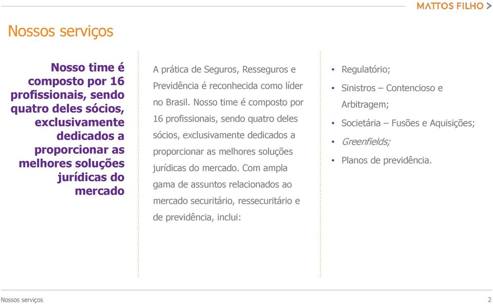 Nosso time é composto por 16 profissionais, sendo quatro deles sócios, exclusivamente dedicados a proporcionar as melhores soluções jurídicas do mercado.