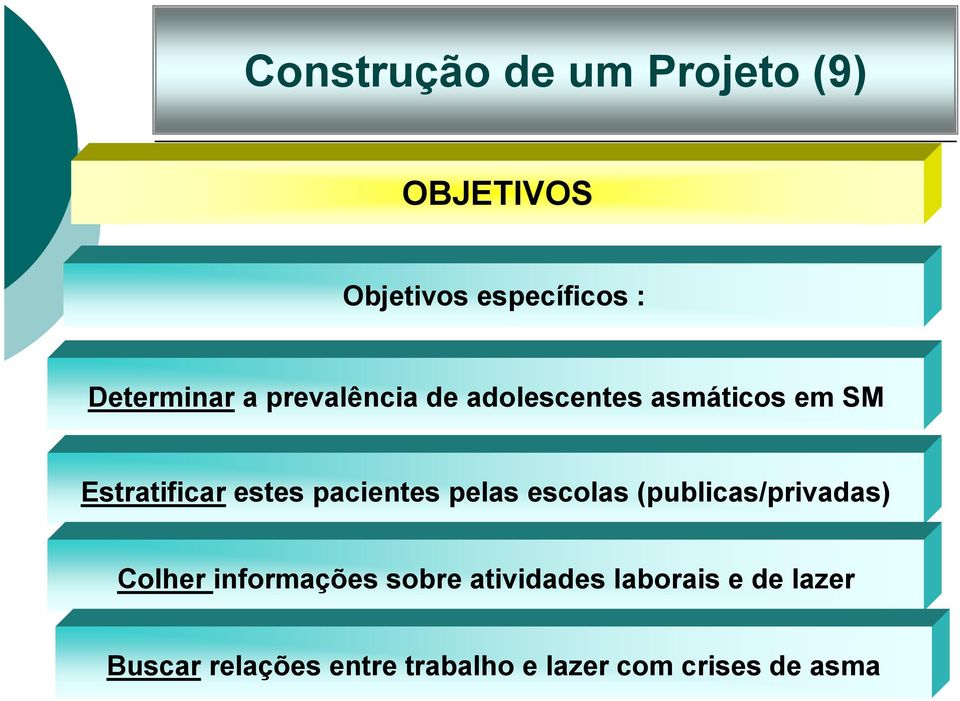 pacientes pelas escolas (publicas/privadas) Colher informações sobre