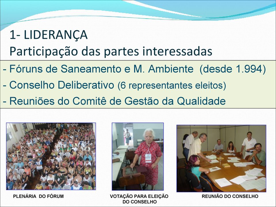 994) - Conselho Deliberativo (6 representantes eleitos) - Reuniões