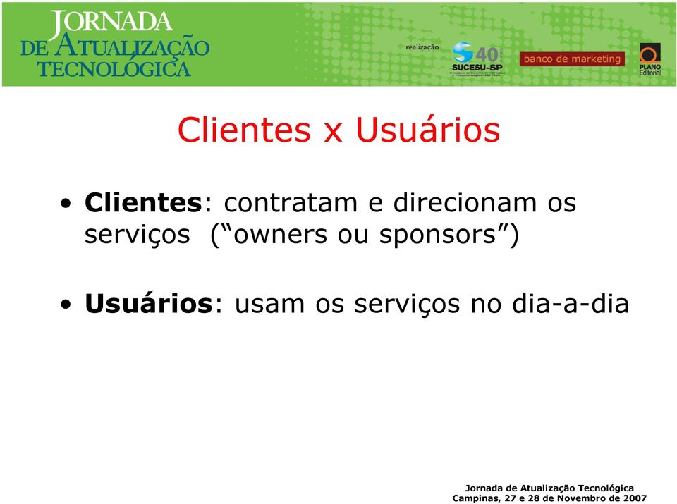 serviços ( owners ou sponsors )