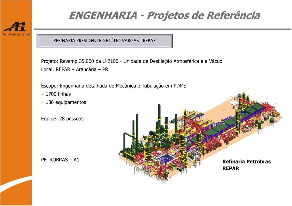 000 da U-2100 - Unidade de Destilação Atmosférica e a Vácuo Local: REPAR Araucária