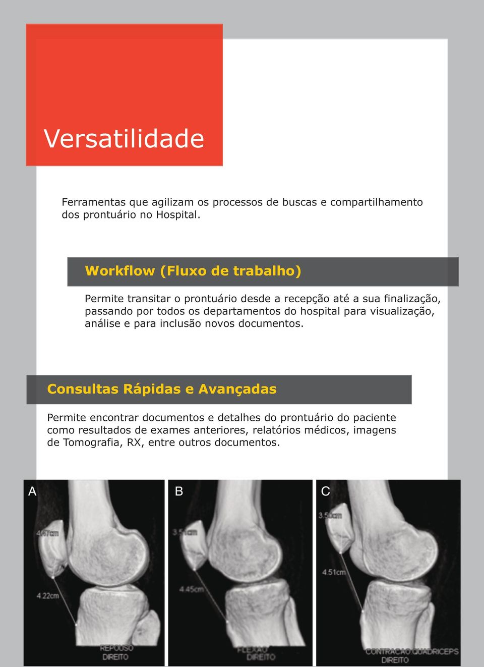 departamentos do hospital para visualização, análise e para inclusão novos documentos.