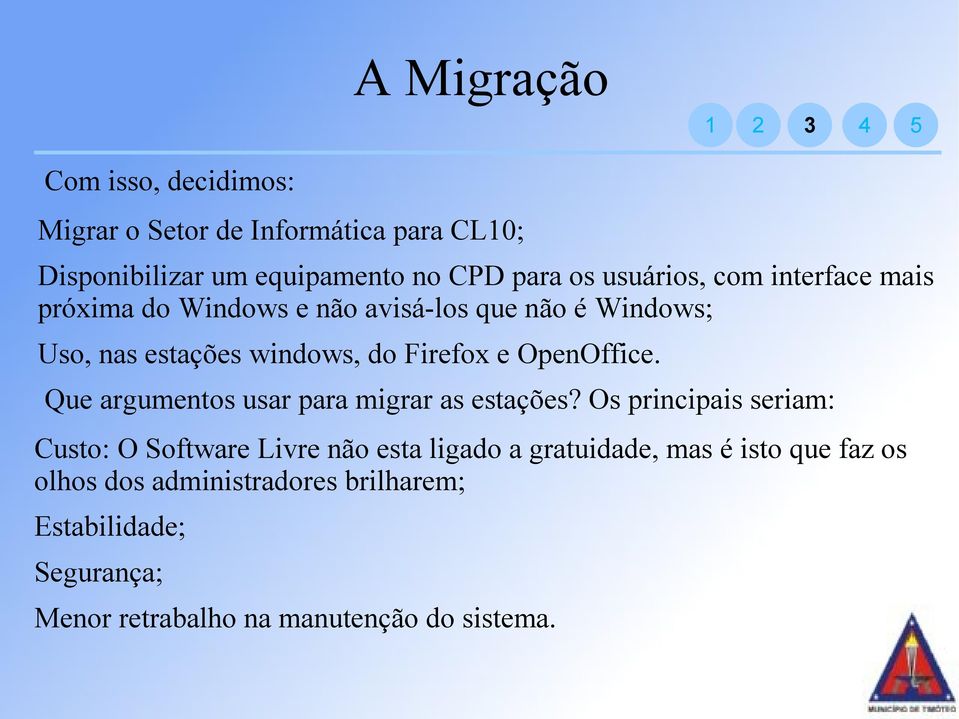 OpenOffice. Que argumentos usar para migrar as estações?