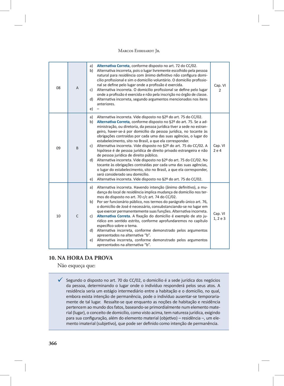 O domicílio profissional se define pelo lugar onde a profissão é exercida. c) Alternativa incorreta.