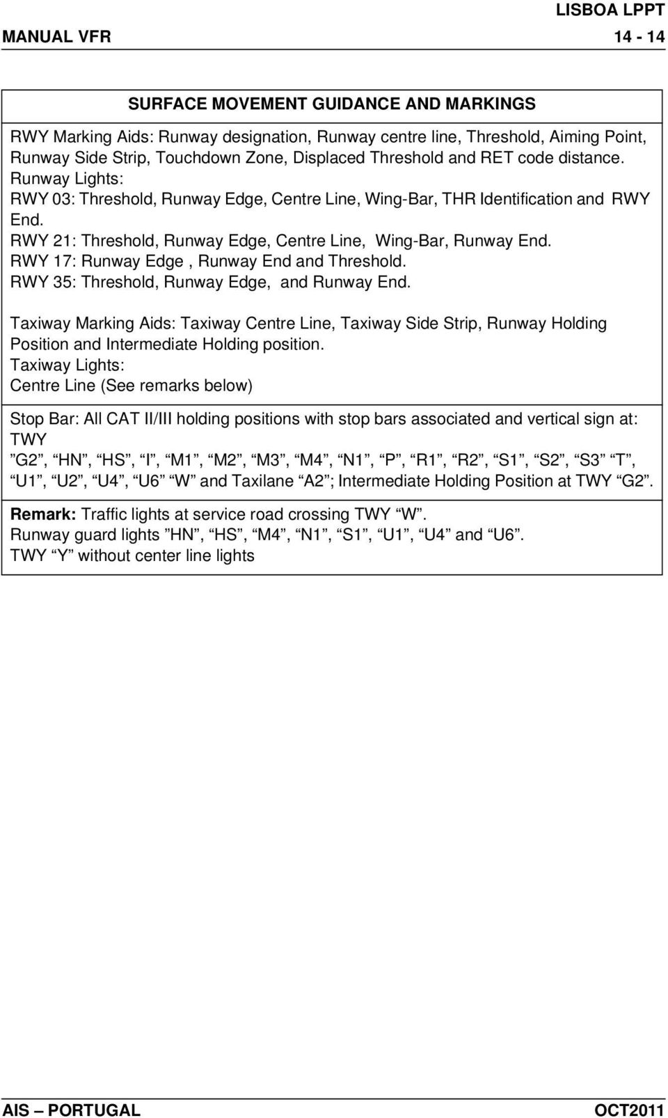 RWY 17: Runway Edge, Runway End and Threshold. RWY 35: Threshold, Runway Edge, and Runway End.