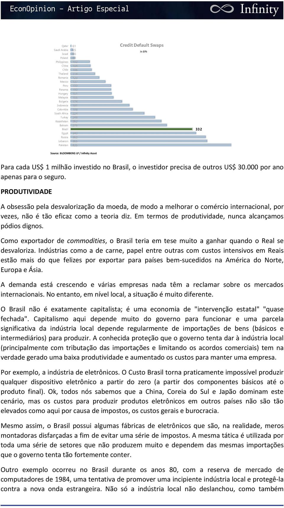 milhão investido no Brasil, o investidor precisa de outros US$ 30.000 por ano apenas para o seguro.