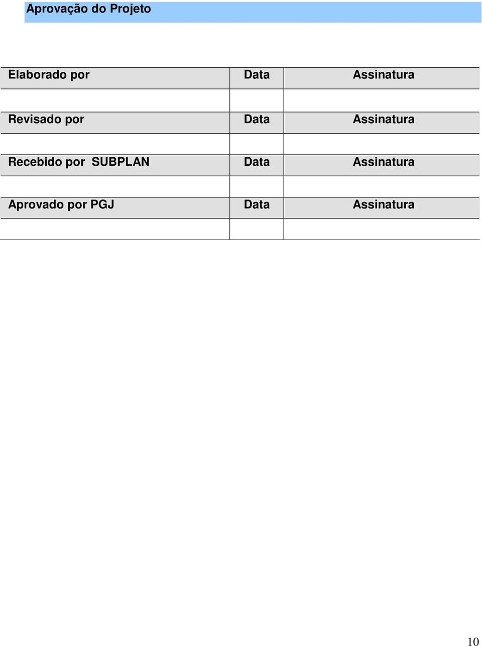 Assinatura Recebido por SUBPLAN Data