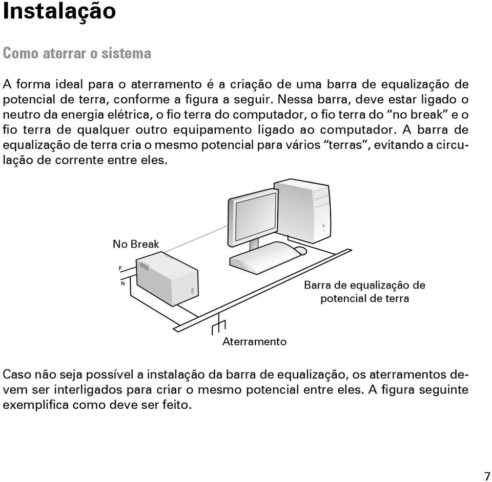 A barra de equalização de terra cria o mesmo potencial para vários terras, evitando a circulação de corrente entre eles.