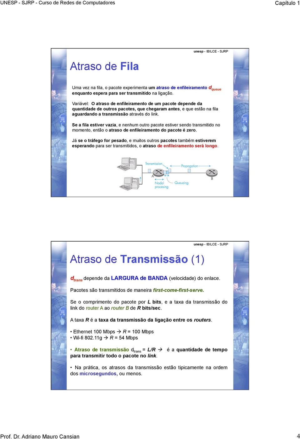 Se a fila estiver vazia, e nenhum outro pacote estiver sendo transmitido no momento, então o atraso de enfileiramento do pacote é zero.