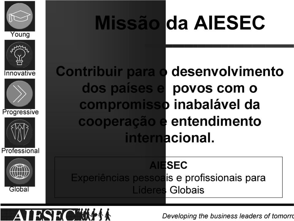 cooperação e entendimento internacional.