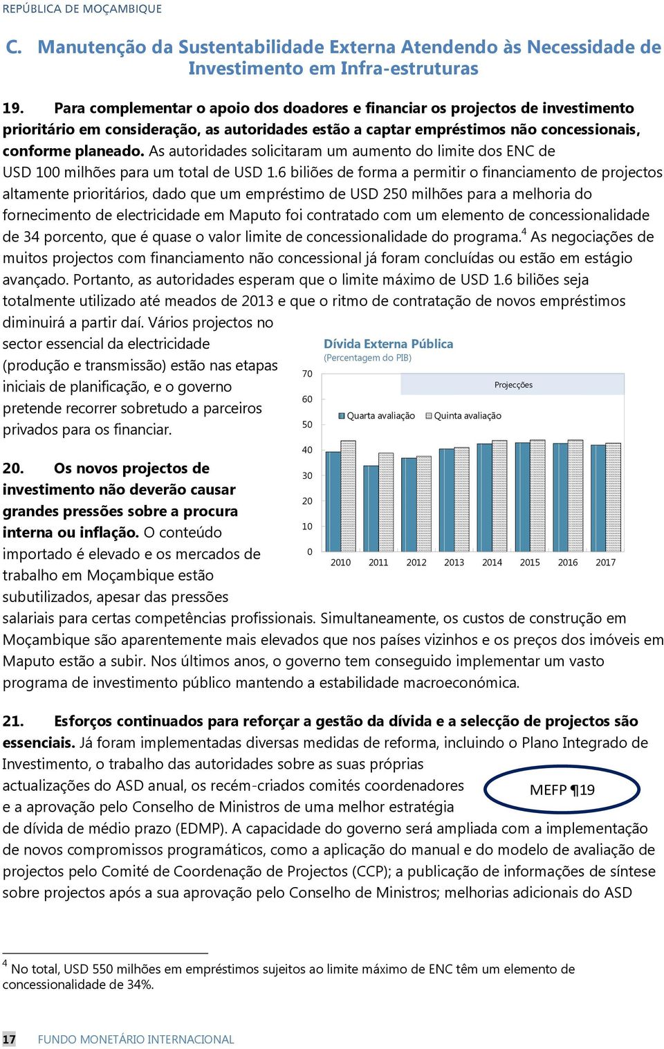 As autoridades solicitaram um aumento do limite dos ENC de USD 100 milhões para um total de USD 1.