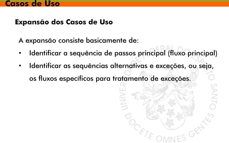 principal) Identificar as sequências alternativas e