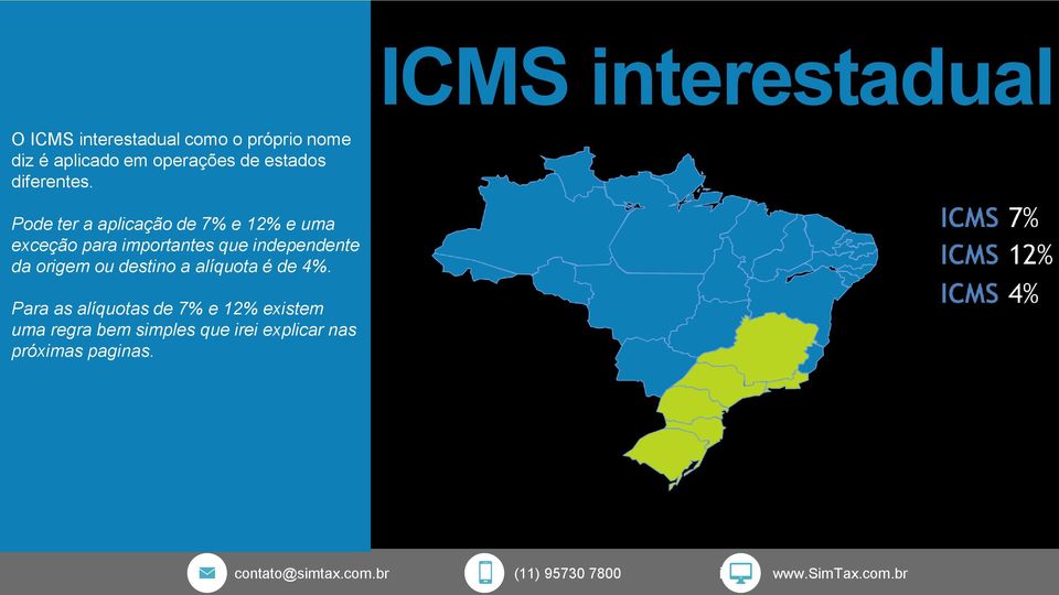 Pode ter a aplicação de 7% e 12% e uma exceção para importantes que independente