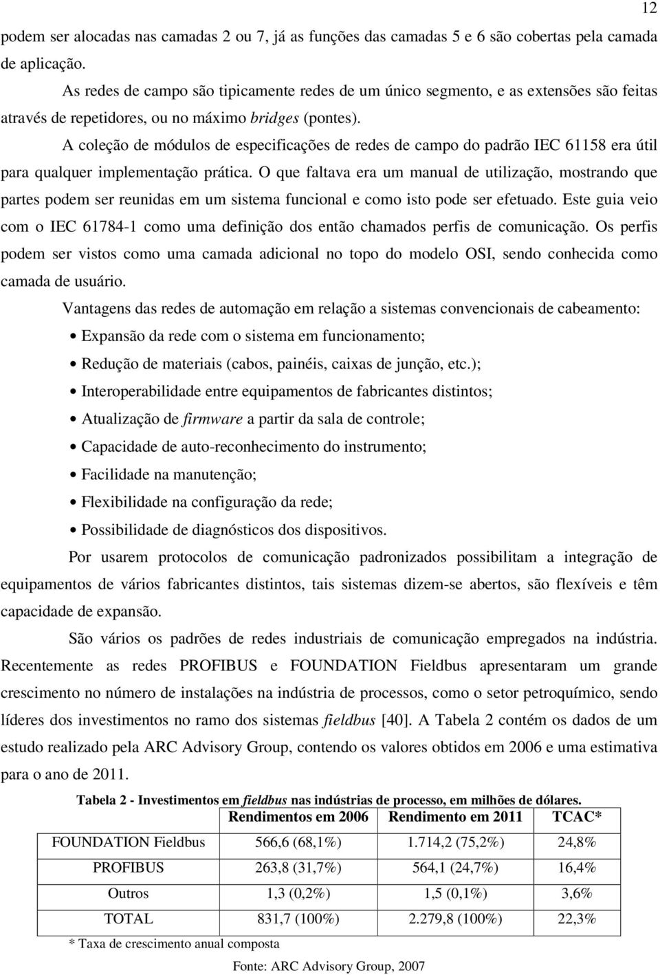 A coleção de módulos de especificações de redes de campo do padrão IEC 61158 era útil para qualquer implementação prática.