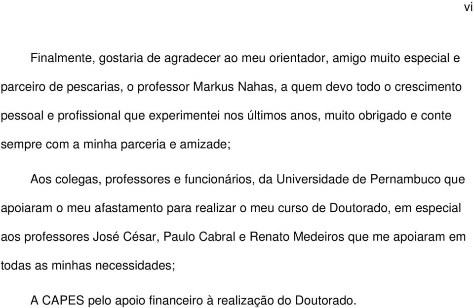 professores e funcionários, da Universidade de Pernambuco que apoiaram o meu afastamento para realizar o meu curso de Doutorado, em especial aos