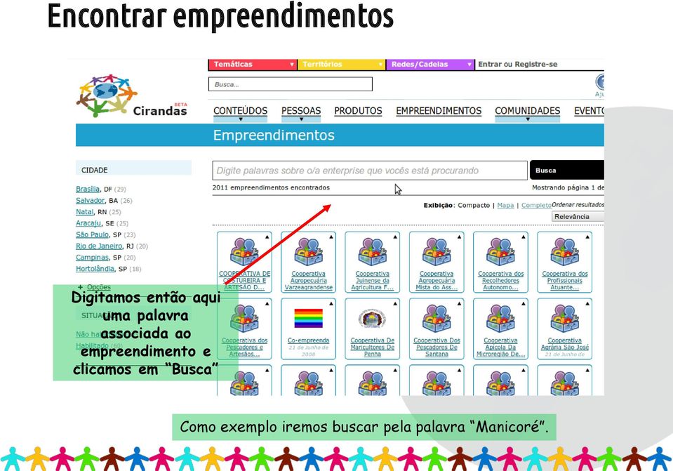 empreendimento e clicamos em Busca