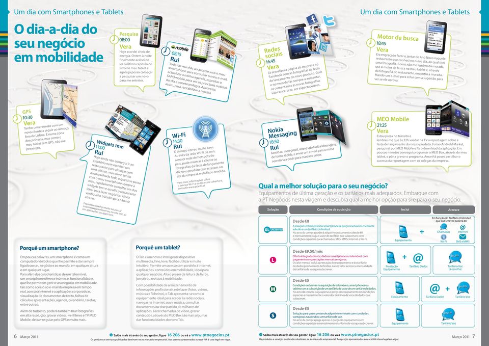 08:5 Rui Todas as manhãs ao acordar, uso o meu smarphone para consular o meu email, acualizar a minha agenda, espreiar o SAPOmobile para ver as principais noícias do dia e a meeorologia.