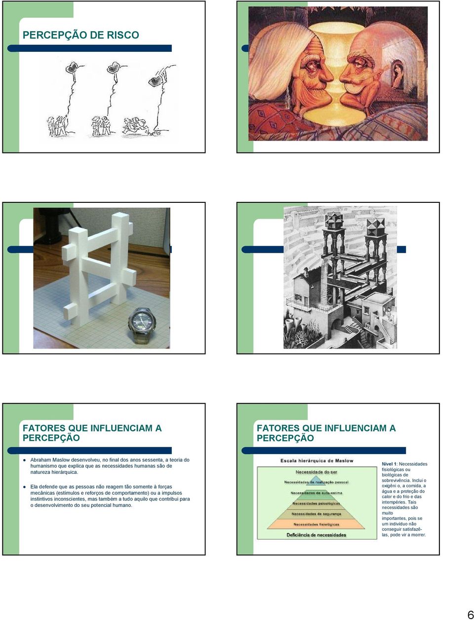 aquilo que contribui para o desenvolvimento do seu potencial humano. Nível 1: Necessidades fisiológicas ou biológicas de sobrevivência.