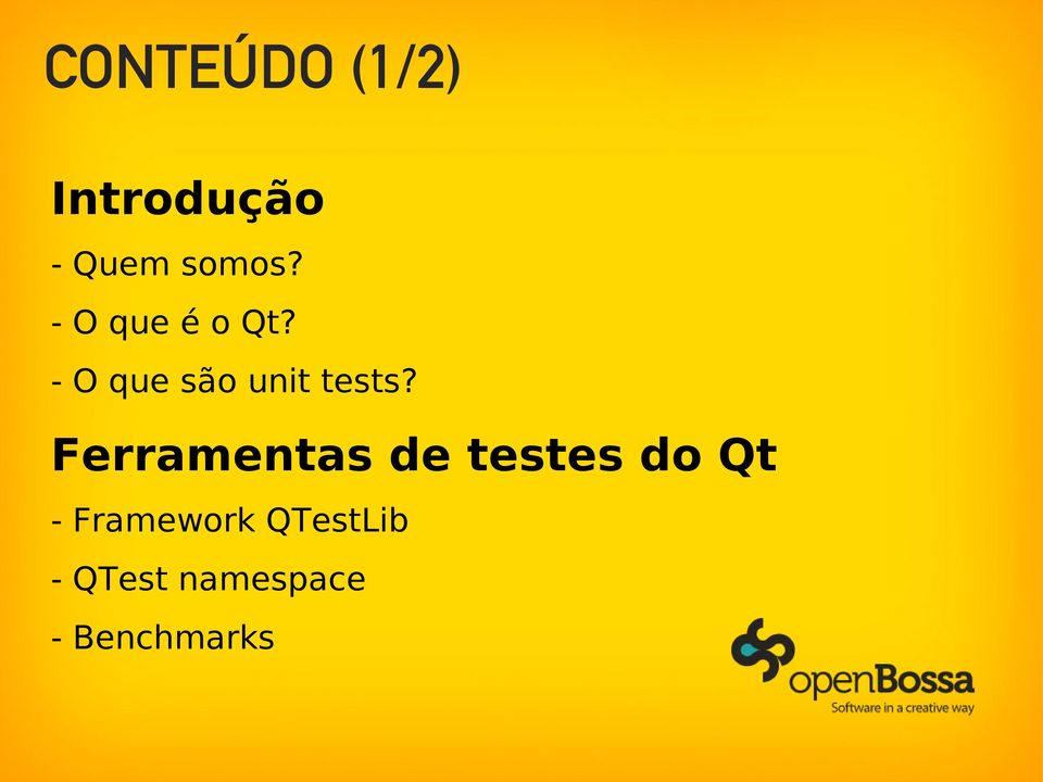 Ferramentas de testes do Qt - Framework