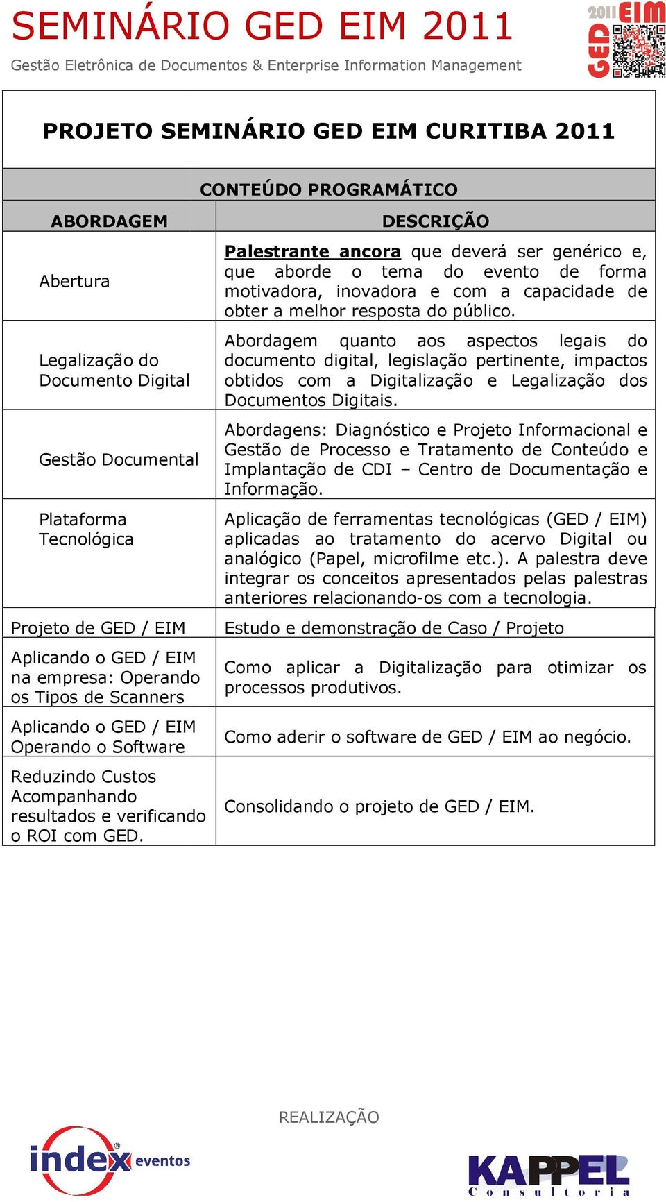 DESCRIÇÃO Palestrante ancora que deverá ser genérico e, que aborde o tema do evento de forma motivadora, inovadora e com a capacidade de obter a melhor resposta do público.