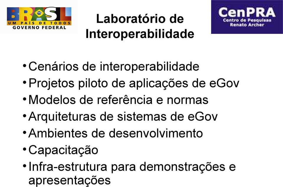 normas Arquiteturas de sistemas de egov Ambientes de