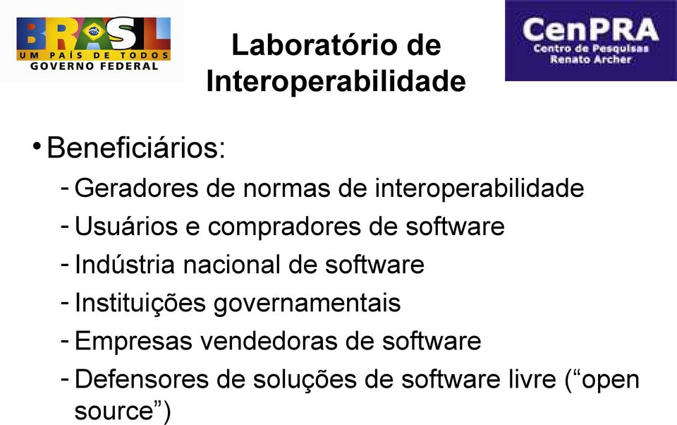 nacional de software - Instituições governamentais - Empresas