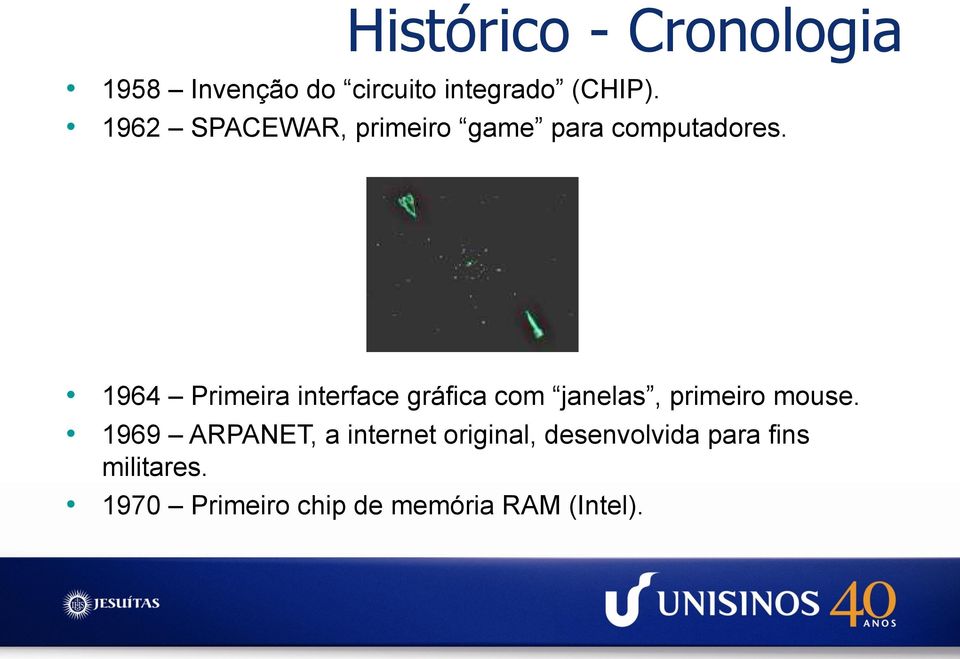 1964 Primeira interface gráfica com janelas, primeiro mouse.