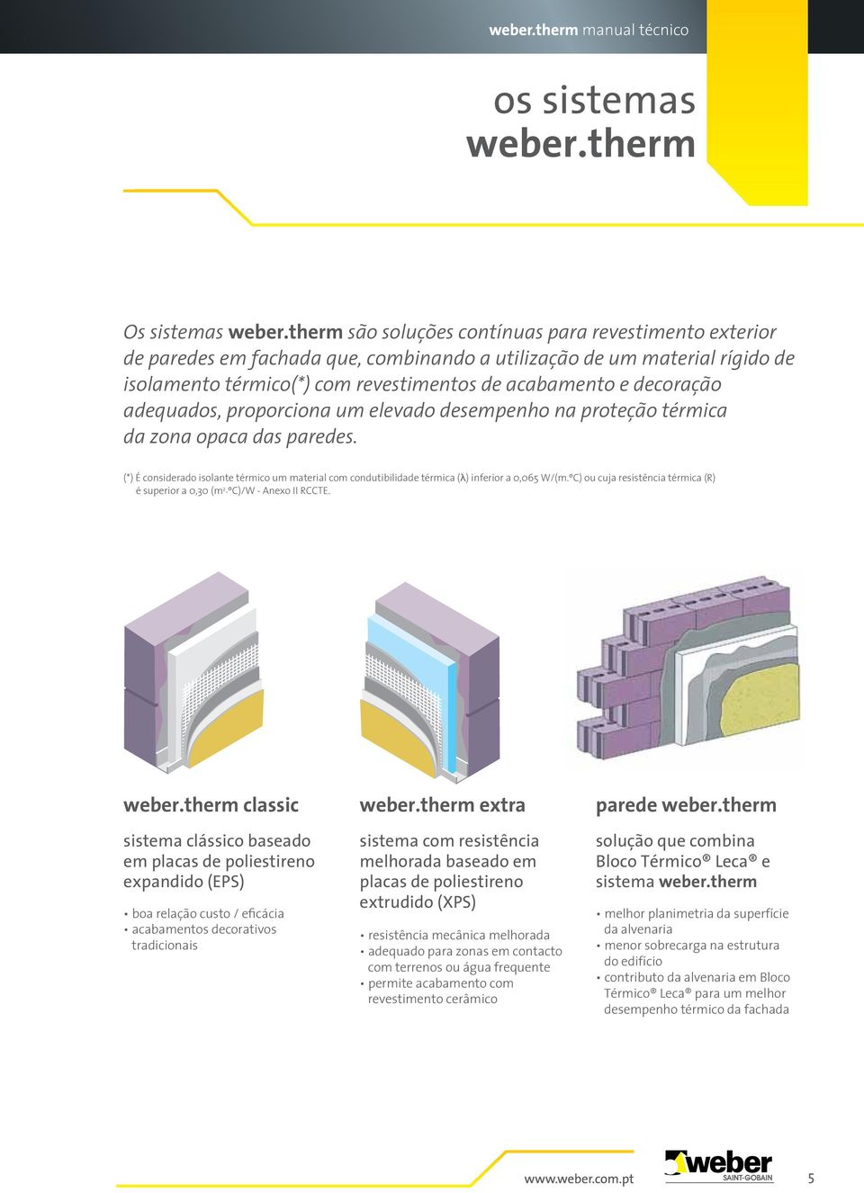 (*) É considerado isolante térmico um material com condutibilidade térmica (λ) inferior a 0,065 W/(m.ºC) ou cuja resistência térmica (R) é superior a 0,30 (m 2.ºC)/W - Anexo II RCCTE.