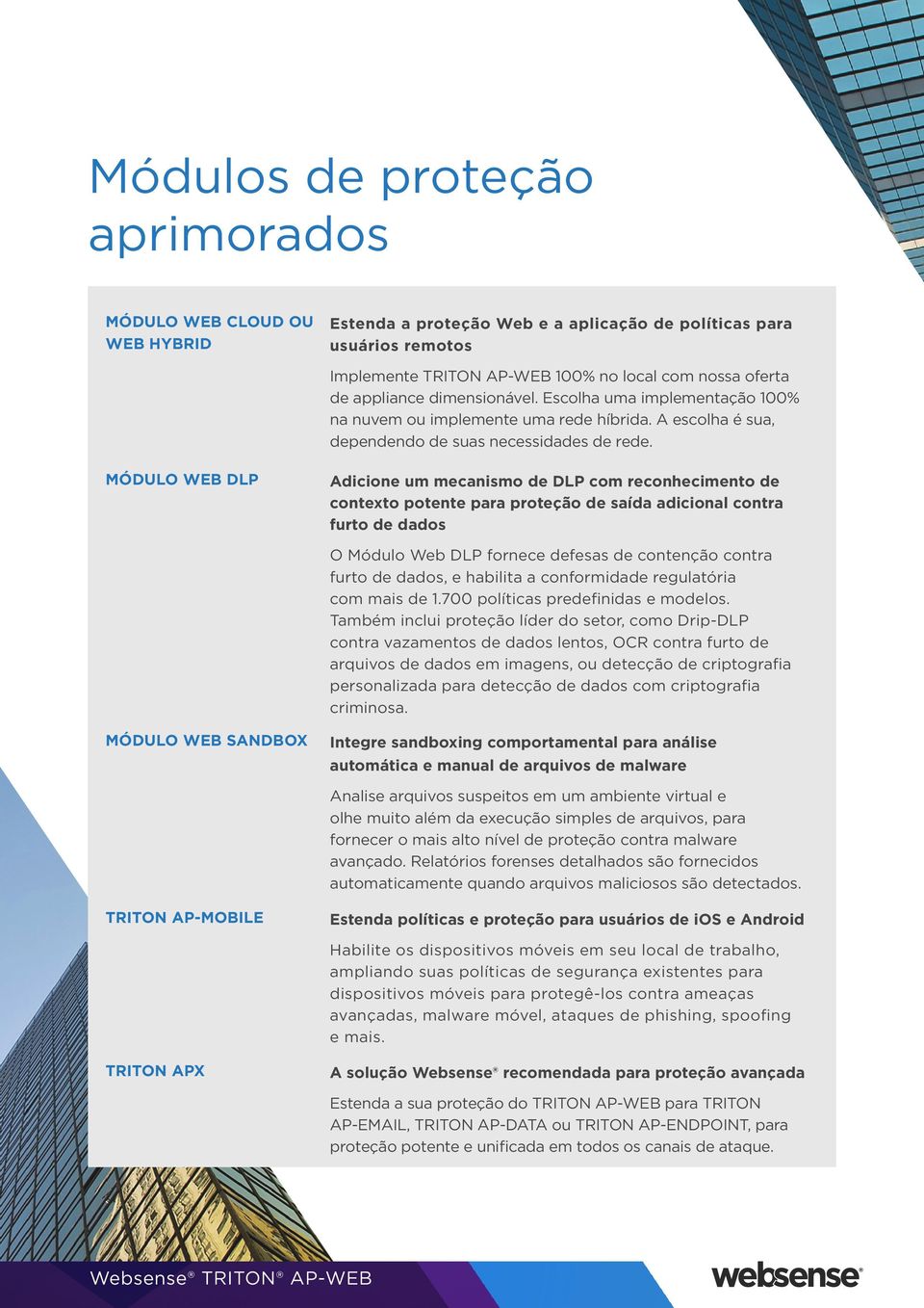 MÓDULO WEB DLP Adicione um mecanismo de DLP com reconhecimento de contexto potente para proteção de saída adicional contra furto de dados O Módulo Web DLP fornece defesas de contenção contra furto de