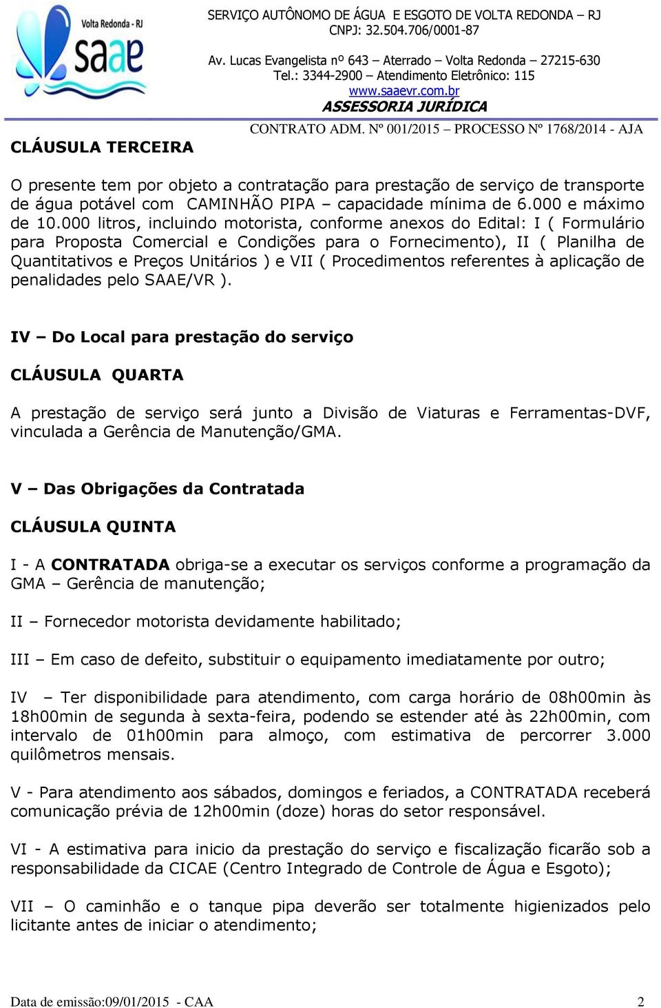 Procedimentos referentes à aplicação de penalidades pelo SAAE/VR ).