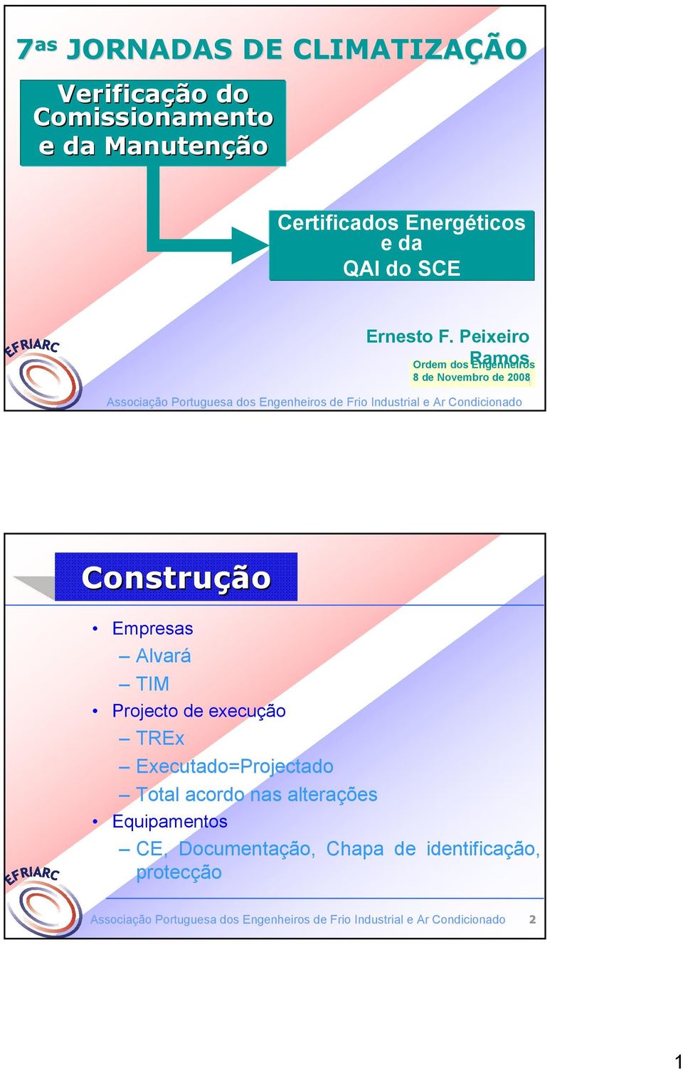 Condicionado 1 Construção Empresas Alvará TIM Projecto de execução TREx Executado=Projectado Total acordo nas alterações