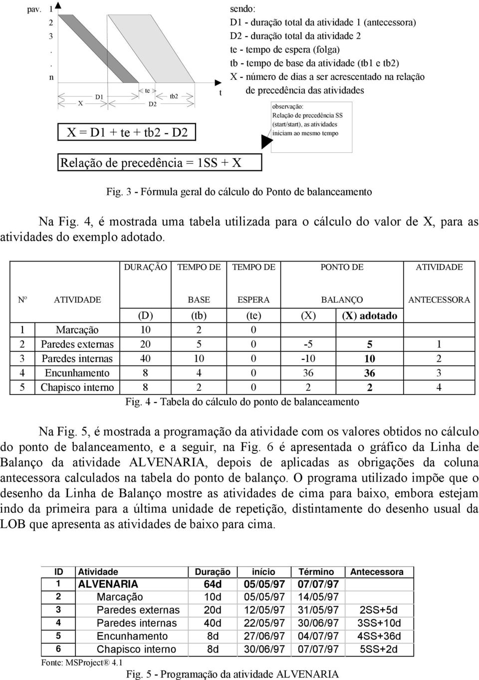 precedêcia SS (sar/sar), as aividades iiciam ao mesmo empo Fig. 3 - Fórmula geral do cálculo do Poo de balaceameo Na Fig.