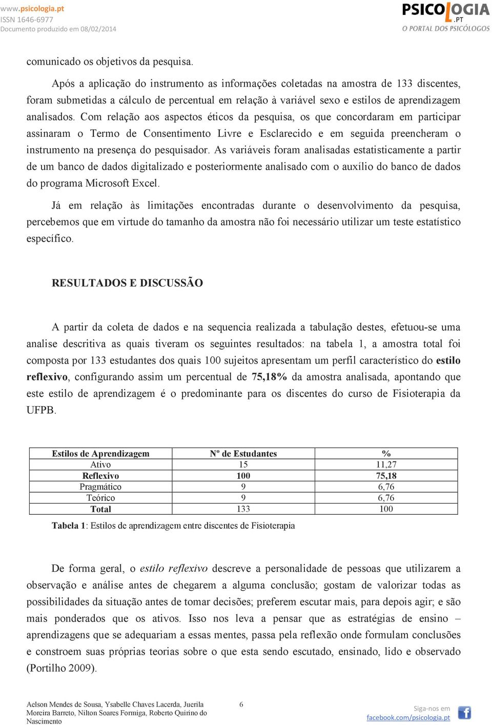 Com relação aos aspectos éticos da pesquisa, os que concordaram em participar assinaram o Termo de Consentimento Livre e Esclarecido e em seguida preencheram o instrumento na presença do pesquisador.